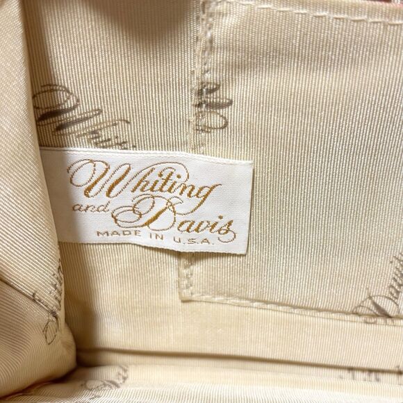 Vintage WHITING & DAVIS Champagne Gold Metallic Mesh Sequin Envelope Clutch - Picture 5 of 10